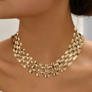 Gold Panther Link  Necklace